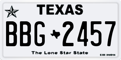 TX license plate BBG2457