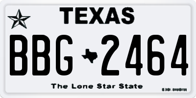 TX license plate BBG2464