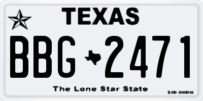 TX license plate BBG2471