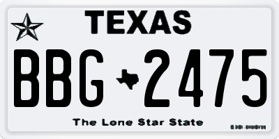 TX license plate BBG2475