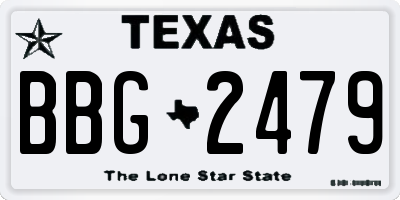 TX license plate BBG2479