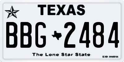 TX license plate BBG2484