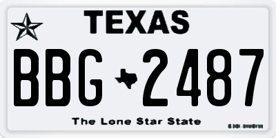 TX license plate BBG2487