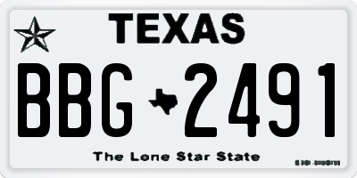 TX license plate BBG2491