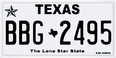 TX license plate BBG2495