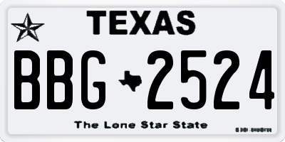 TX license plate BBG2524
