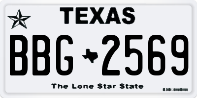 TX license plate BBG2569