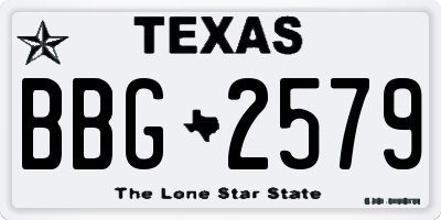 TX license plate BBG2579