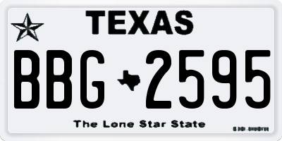 TX license plate BBG2595