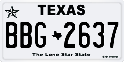 TX license plate BBG2637