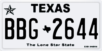 TX license plate BBG2644