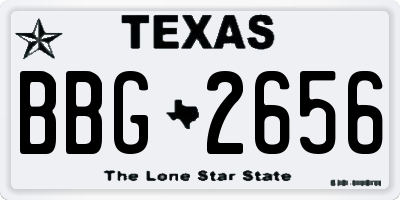 TX license plate BBG2656