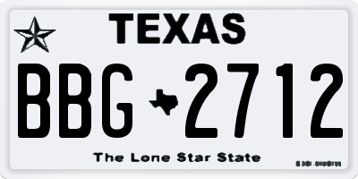 TX license plate BBG2712