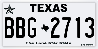 TX license plate BBG2713