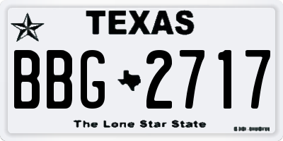 TX license plate BBG2717