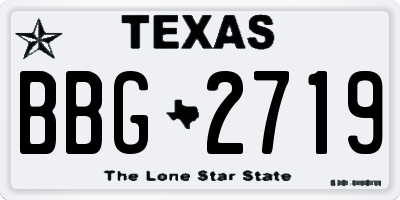 TX license plate BBG2719