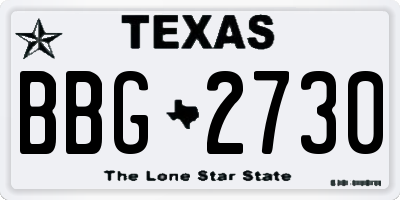 TX license plate BBG2730