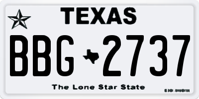TX license plate BBG2737