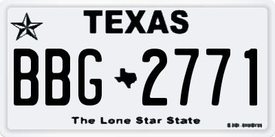 TX license plate BBG2771