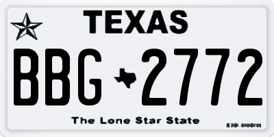 TX license plate BBG2772