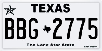 TX license plate BBG2775