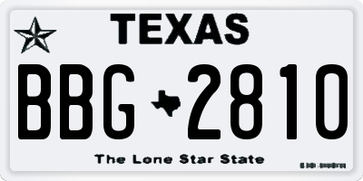 TX license plate BBG2810