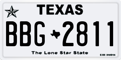 TX license plate BBG2811