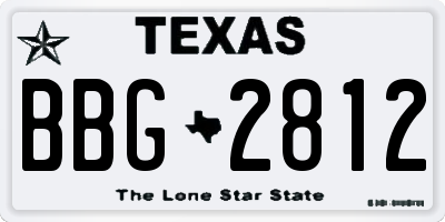 TX license plate BBG2812