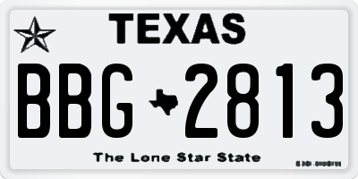 TX license plate BBG2813