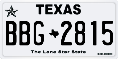 TX license plate BBG2815