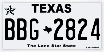 TX license plate BBG2824