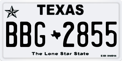 TX license plate BBG2855