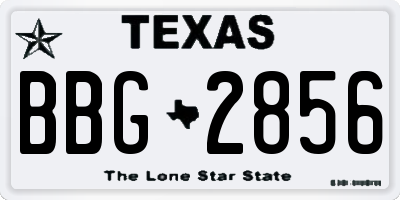 TX license plate BBG2856