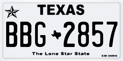 TX license plate BBG2857