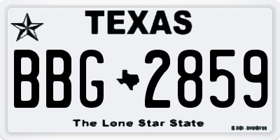 TX license plate BBG2859