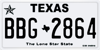 TX license plate BBG2864