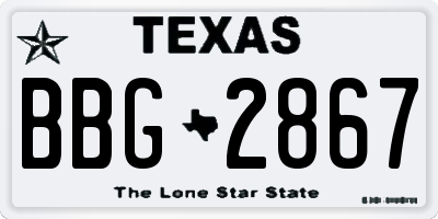 TX license plate BBG2867