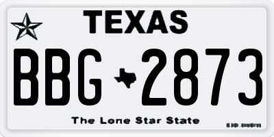 TX license plate BBG2873