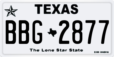 TX license plate BBG2877