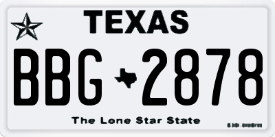 TX license plate BBG2878