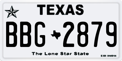 TX license plate BBG2879