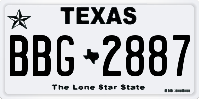 TX license plate BBG2887