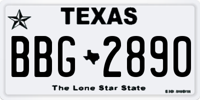 TX license plate BBG2890