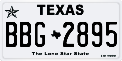 TX license plate BBG2895