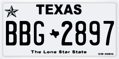 TX license plate BBG2897