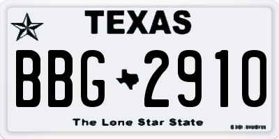 TX license plate BBG2910