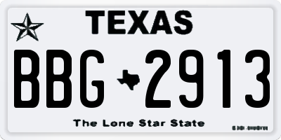 TX license plate BBG2913