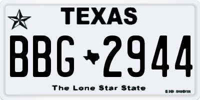 TX license plate BBG2944