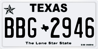 TX license plate BBG2946