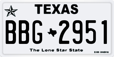 TX license plate BBG2951